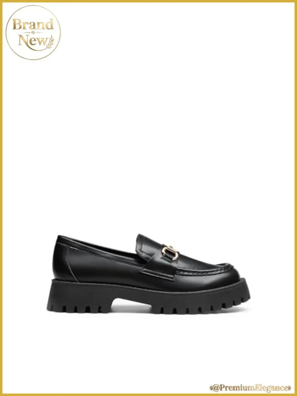 Platform Chunky Loafers Slip-On Faux Leather Women's Shoes